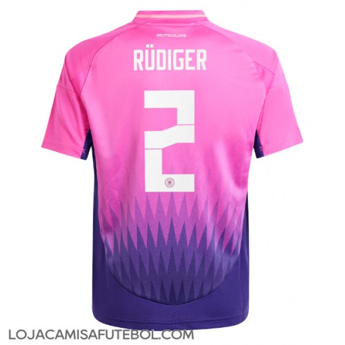 Camisa de Futebol Alemanha Antonio Rudiger #2 Equipamento Secundário Europeu 2024 Manga Curta